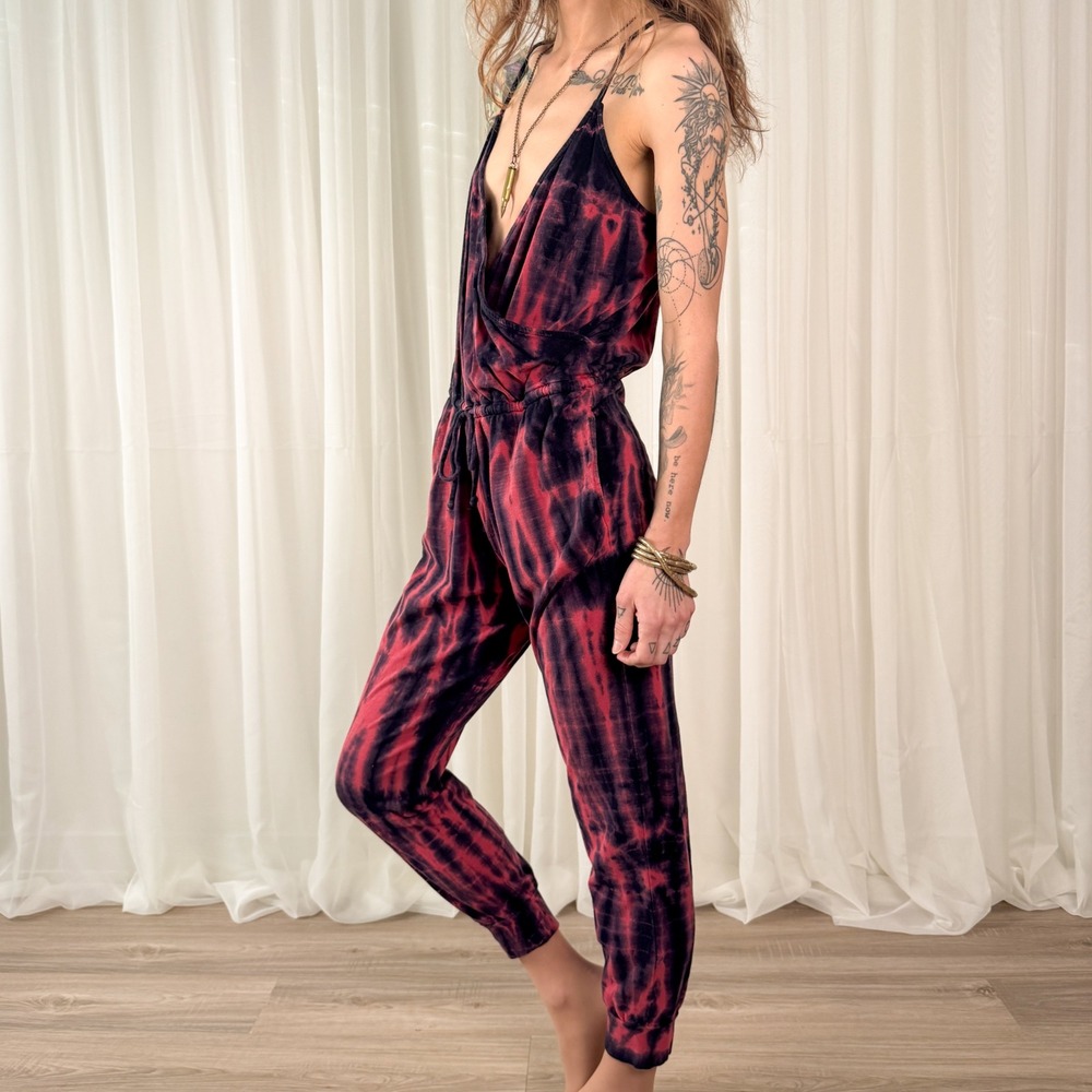 Sundry Tie Dye Jumpsuit Pink Purple Boho Hippie Size 2